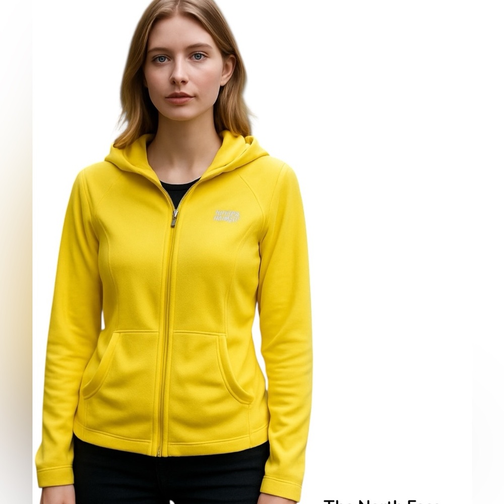 H5- women’s yellow small The North Face zip up fleece top